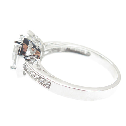 925 Sterling Silver Oval & Round-Cut C Z Promise Ring Size 10.25