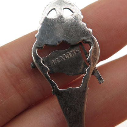 925 Sterling Silver Antique Art Deco Enamel GTBC Flag Coffee Spoon