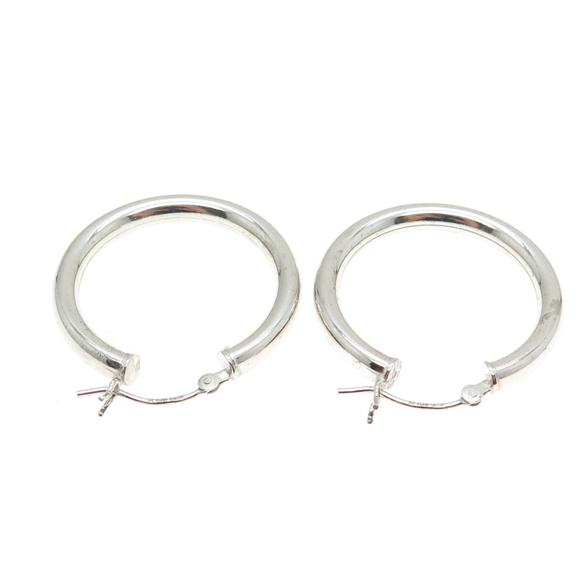 925 Sterling Silver Tube Hoop Earrings