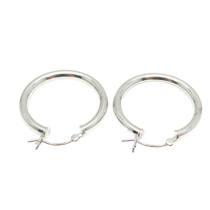 925 Sterling Silver Tube Hoop Earrings