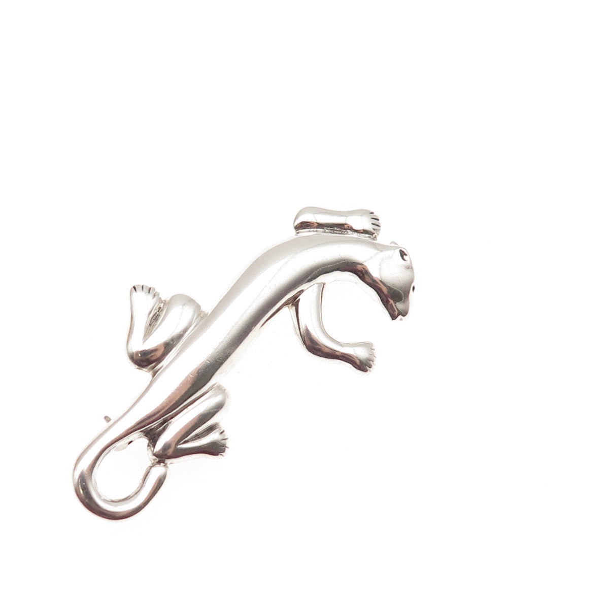Marie Jennifer 925 Sterling Silver Vintage Modernist Panther Pin Brooch