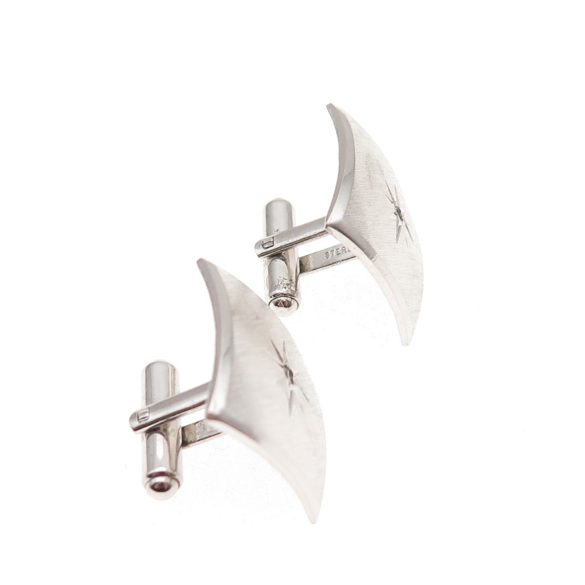 JML Diplomat 925 Sterling Silver Vintage Rhinestone Starburst Cufflinks