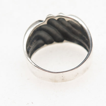 Chapal Zenray 925 Sterling Silver Vintage Modernist Oxidized Ring Size 10