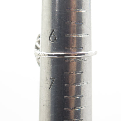 925 Sterling Silver Real Oval-Cut Smoky Quartz Twisted Ring Size 6.5