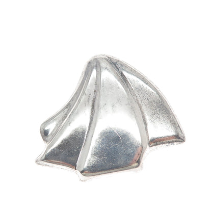 925 Sterling Silver Vintage Mexico Modernist Seashell Pin Brooch / Pendant