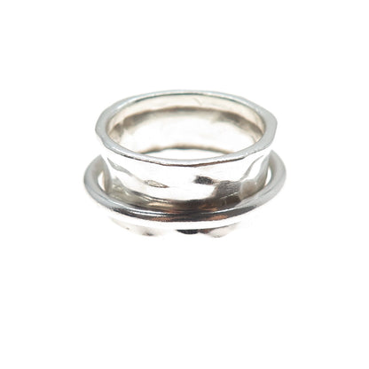 DOMINIQUE DINOUART 925 Sterling Vintage Mexico Modernist Rotating Ring Size 9