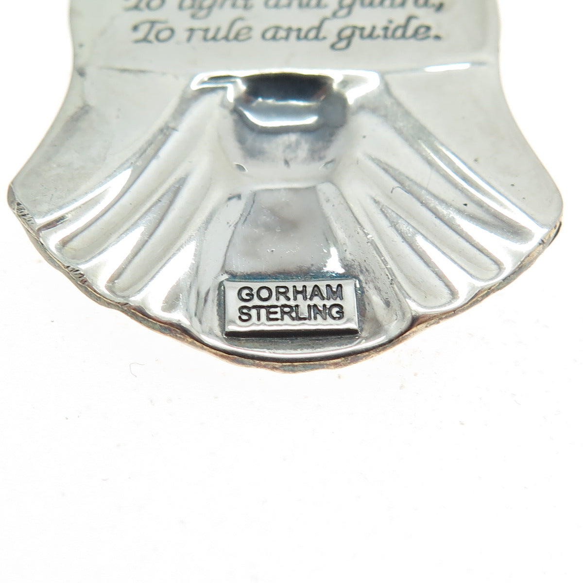 GORHAM 925 Sterling Silver 2-Tone Vintage Real Diamond Guardian Angel Pendant