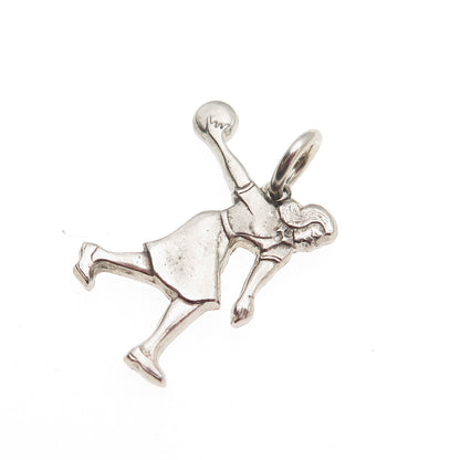 Paye & Baker 925 Sterling Silver Vintage Female Bowler Mini Charm Pendant
