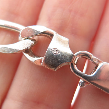 925 Sterling Silver Vintage Italy Figaro Chain Necklace 24"