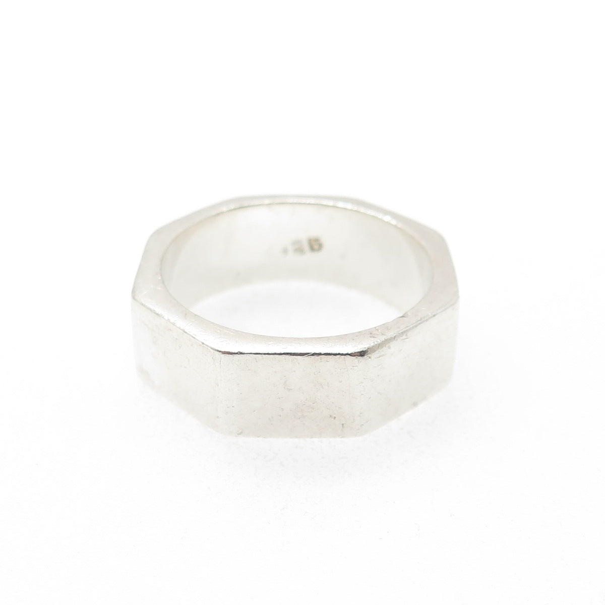 925 Sterling Silver Vintage Screw Nut Band Ring Size 9.25