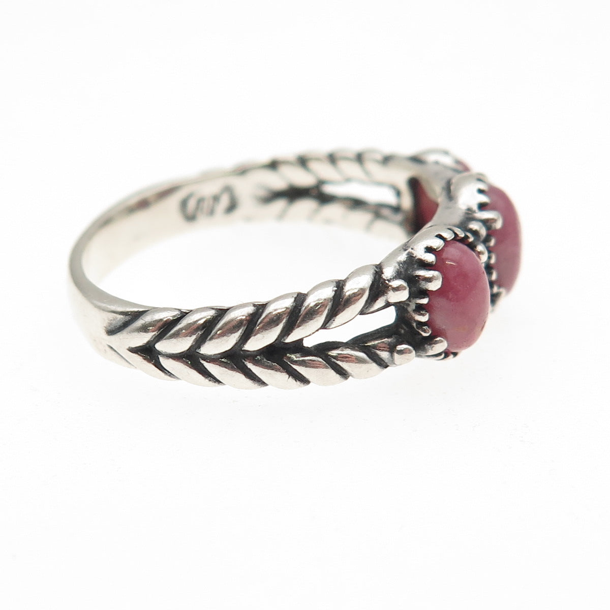 Carolyn Pollack & American West 925 Sterling Vintage Real Rhodonite Ring Size 10