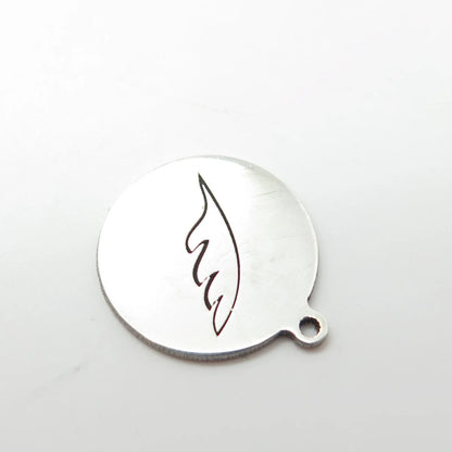 925 Sterling Silver USA Two In Town Feather Charm Pendant