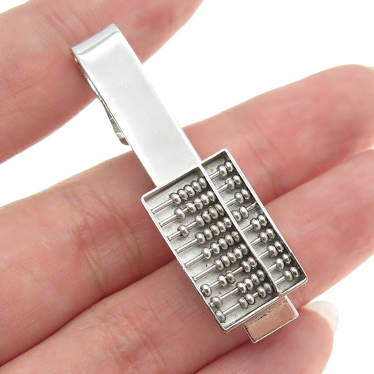 925 Sterling Silver Antique Hong Kong Abacus Tie Bar Clip