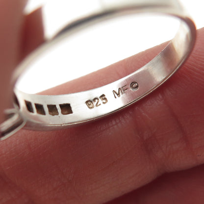 925 Sterling Silver Vintage Real Amethyst & Opal Ring Size 8