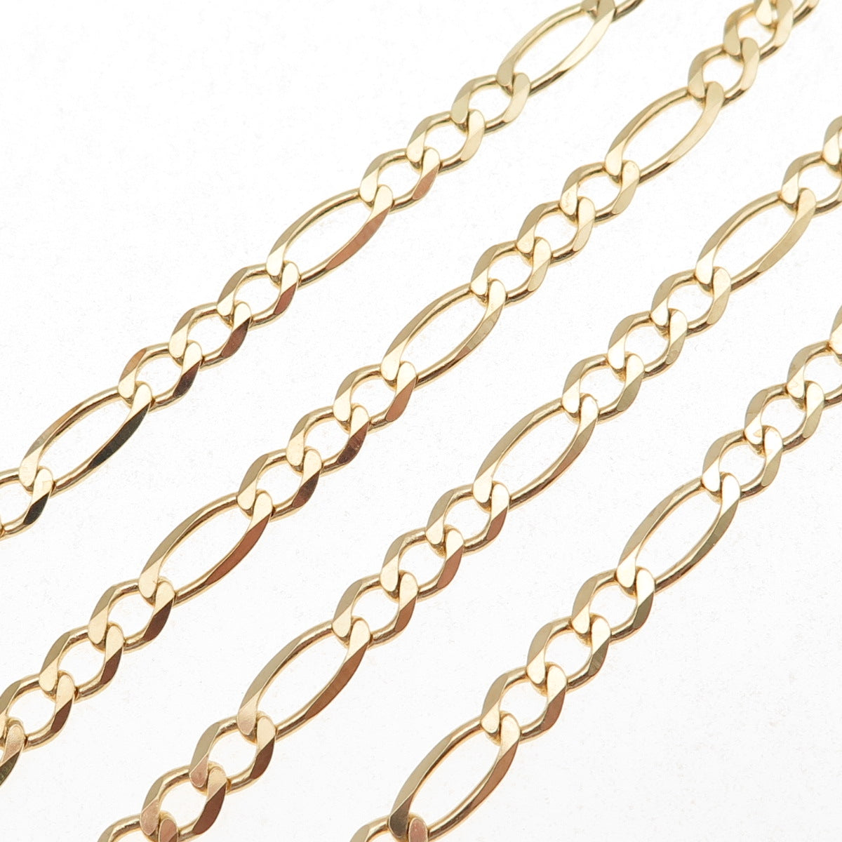 Han 925 Sterling Silver Gold Plated Italy Figaro Chain Necklace 18"