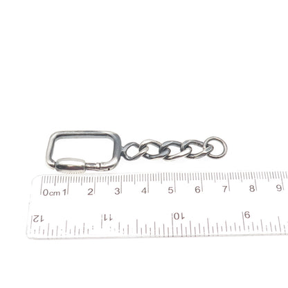 925 Sterling Silver Vintage Carabiner Oxidized Key Chain