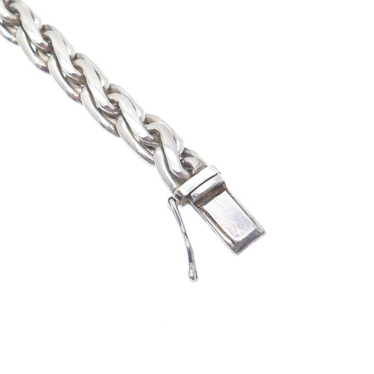 925 Sterling Silver Vintage Braided Link Bracelet 7"