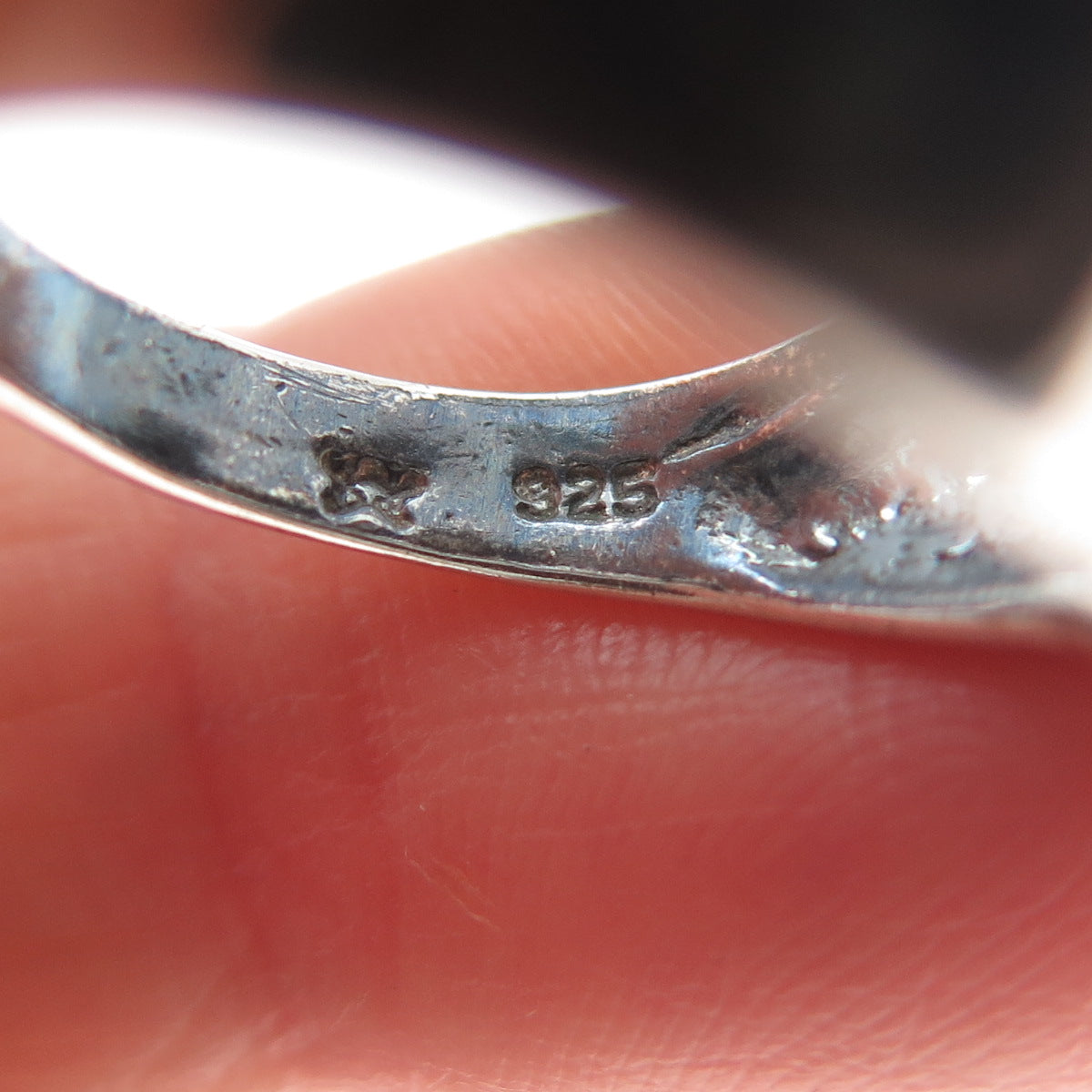 925 Sterling Silver Vintage Modernist Dome Oxidized Ring Size 6