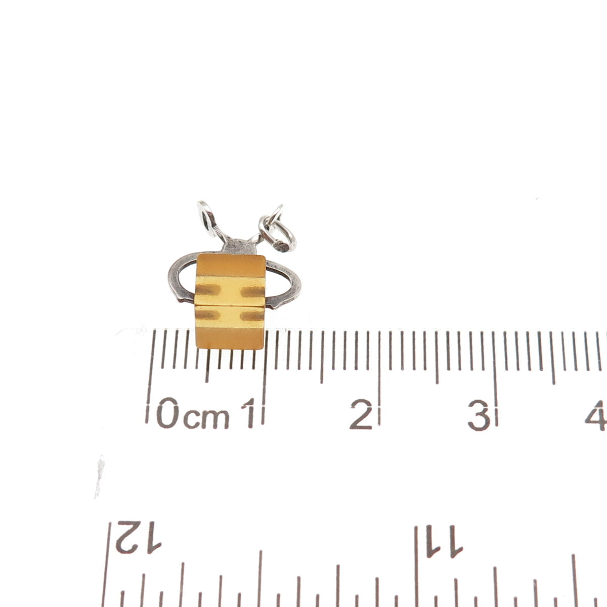 925 Sterling Silver Antique Art Deco Real Amber Sugar Tongs 3D Mini Pendant