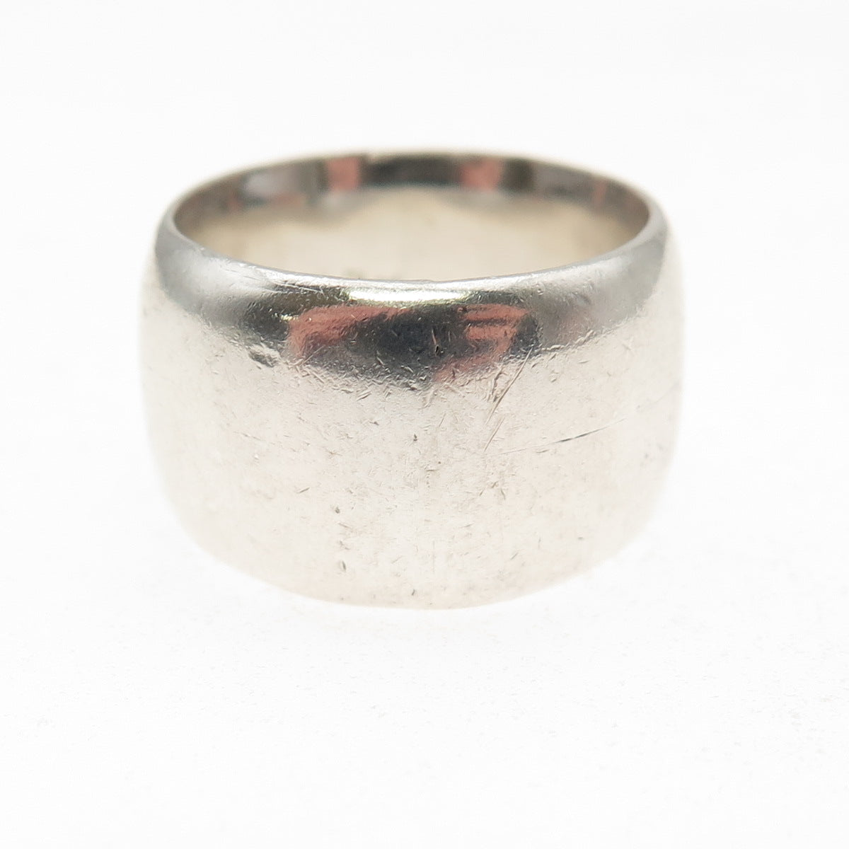 925 Sterling Silver Vintage Mexico Oxidized Wide Band Ring Size 8.25