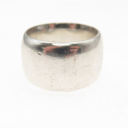 925 Sterling Silver Vintage Mexico Oxidized Wide Band Ring Size 8.25