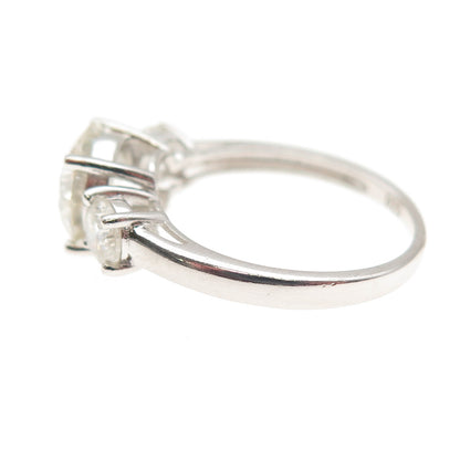 925 Sterling Silver Real Round-Cut Moissanite Engagement Ring Size 6.25