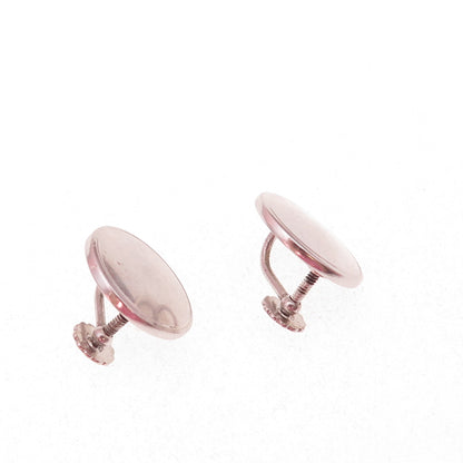 Wells 925 Sterling Silver Antique Art Deco Round Disc Screw Back Earrings