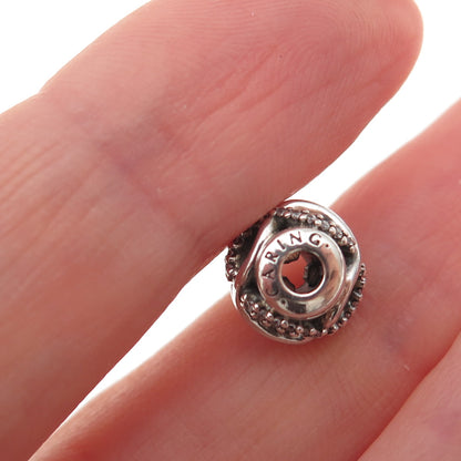 Pandora 925 Sterling Silver C Z Essence Caring Slide Bead Charm