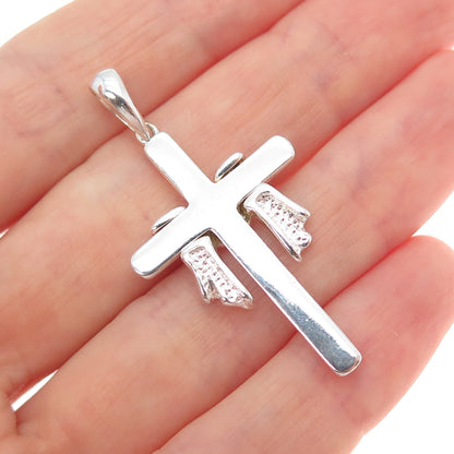 JCM Jacmel Mauritius 925 Sterling Silver Vintage Cross Charm Pendant