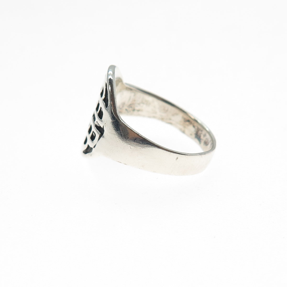925 Sterling Silver Vintage Celtic Knot Oxidized Ring Size 7.25