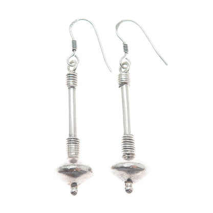 925 Sterling Silver Vintage Ethnic Drop Hook Earrings