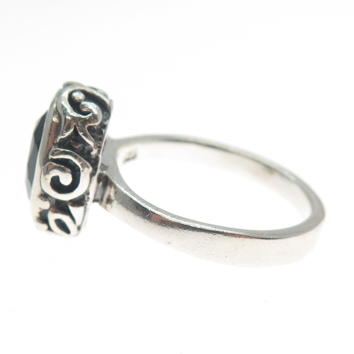 SILPADA 925 Sterling Silver Vintage Real Smoky Quartz Swirl Ring Size 8.25