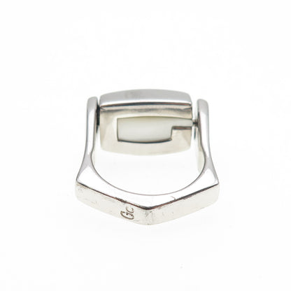 GUESS Sterling Silver Vintage Real Black Onyx & MOP Reversible Ring Size 7.25