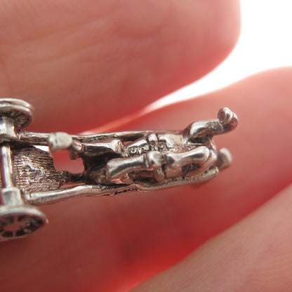 PAYTON PEPPER & SONS Sterling Vintage 1956 Birmingham Horse Carriage 3D Pendant