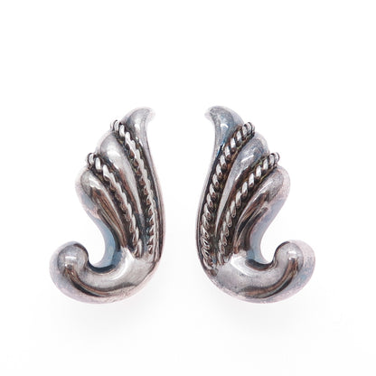 AIRIESS 925 Sterling Silver Vintage Modernist Oxidized Earrings