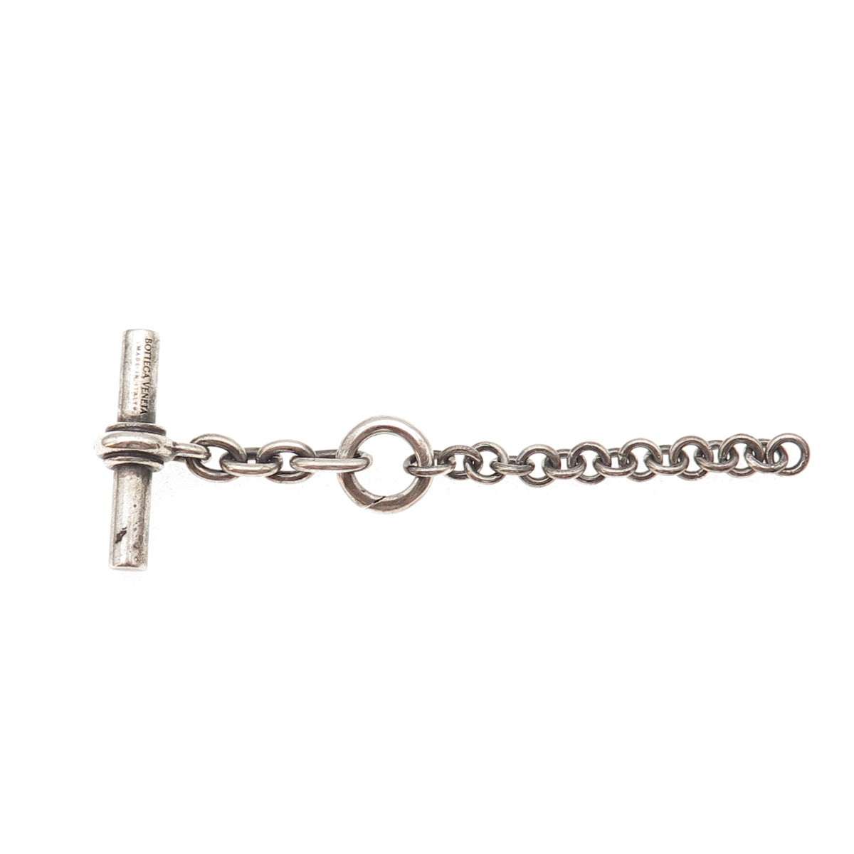 Bottega Veneta 925 Sterling Silver Vintage T-Bar Necklace Lock Clasp Extender