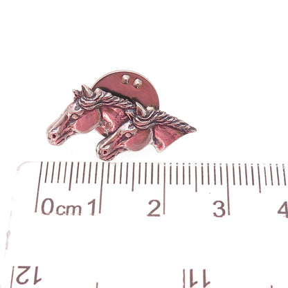 Beau & B.A. Ballou 925 Sterling Antique Art Deco Horse Couple Tie Tack Lapel Pin