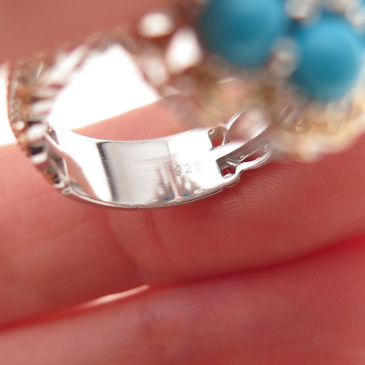 Michael Valitutti Gems En Vogue Sterling 2-Tone Turquoise Tanzanite Ring Size 8