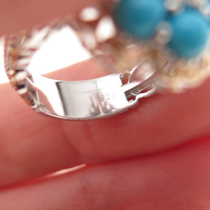 Michael Valitutti Gems En Vogue Sterling 2-Tone Turquoise Tanzanite Ring Size 8