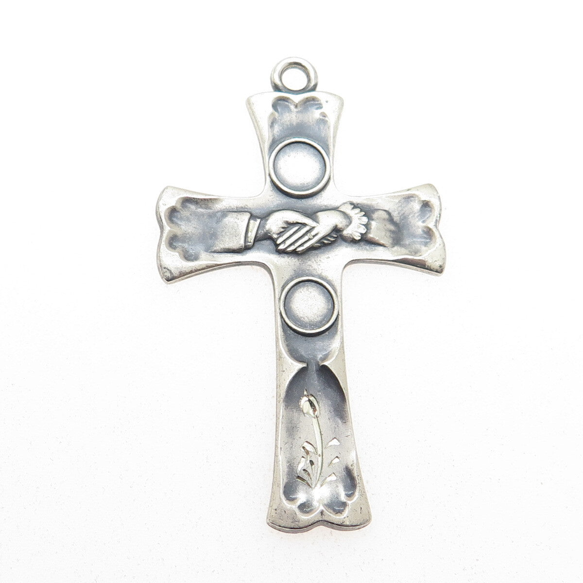 ANSON 925 Sterling Silver Vintage 1975 Cross Religious Pendant
