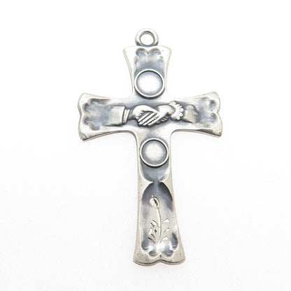ANSON 925 Sterling Silver Vintage 1975 Cross Religious Pendant