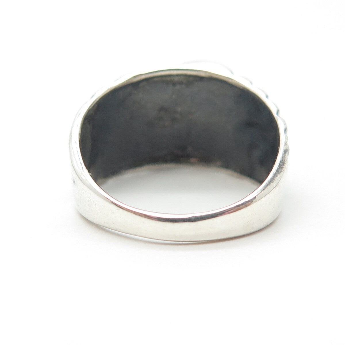 925 Sterling Silver Vintage Modernist Ring Size 6.75