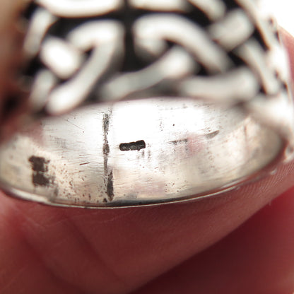 925 Sterling Silver Vintage Celtic Oxidized Band Ring Size 6.75