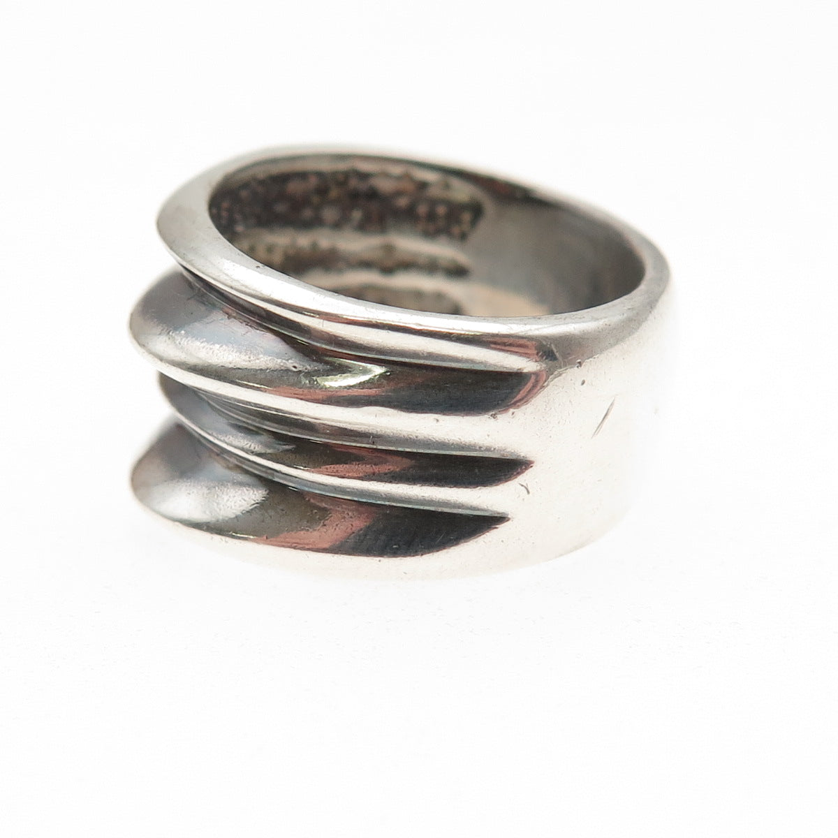 Chateau D’Argent 925 Sterling Silver Vintage Modernist Oxidized Ring Size 7