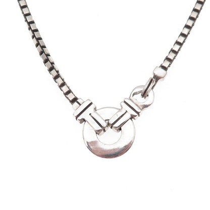 Lisa Jenks 925 Sterling Silver Vintage Modernist Box Chain Necklace 18"