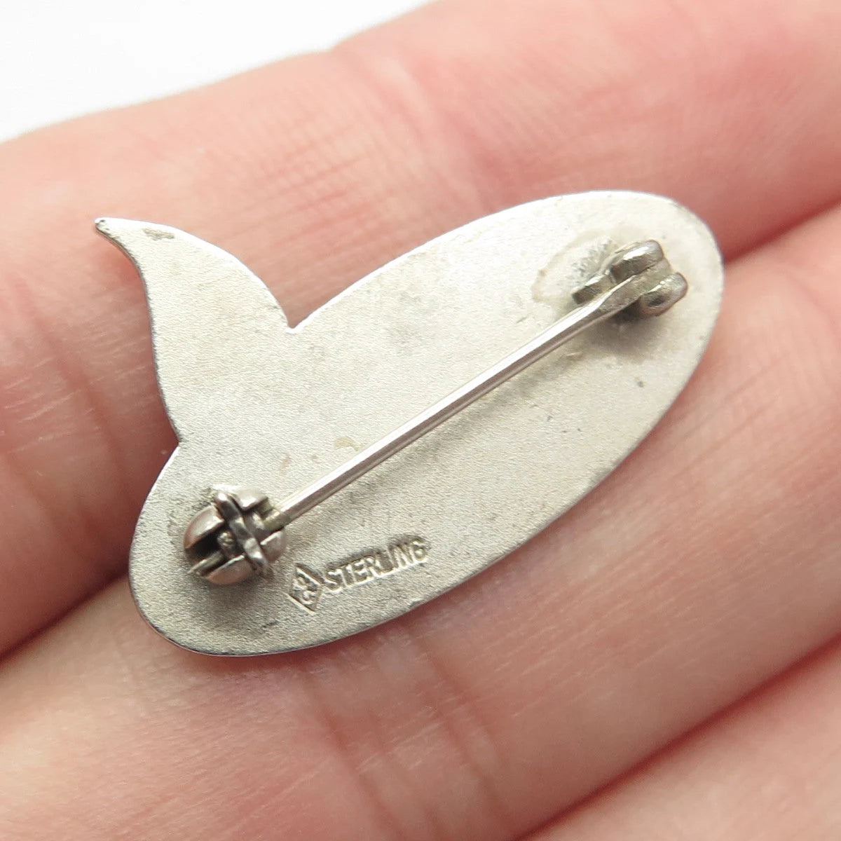 925 Sterling Silver Vintage Enamel John F. Kennedy Community Hospital Pin Brooch