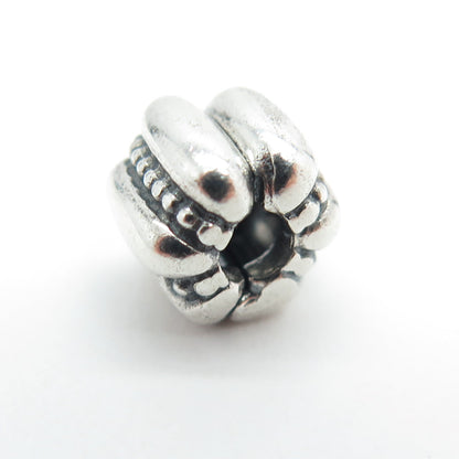 PANDORA 925 Sterling Silver Ridges Barrel Clip Charm