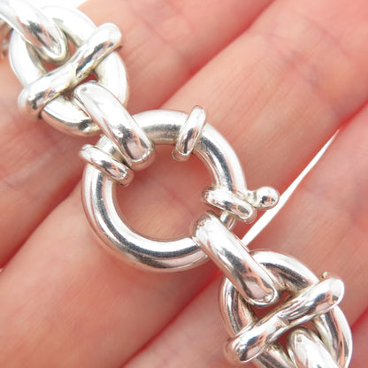 925 Sterling Silver Vintage Italy Cable Link Bracelet 6.75"