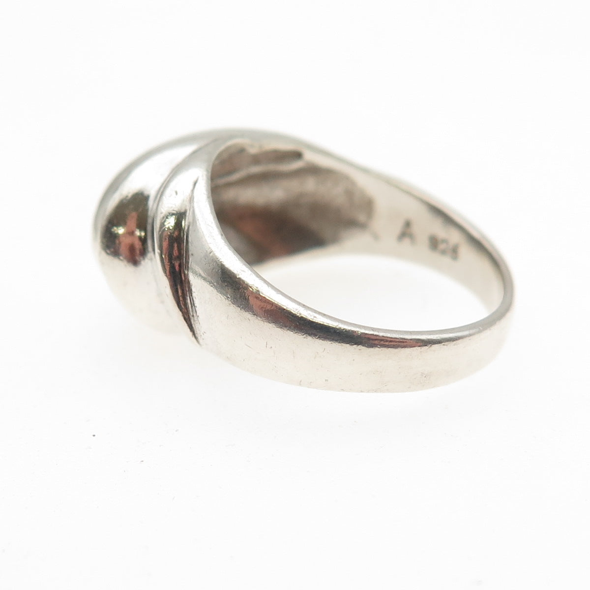 925 Sterling Silver Vintage Modernist Oxidized Ring Size 6.75