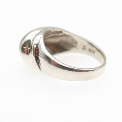925 Sterling Silver Vintage Modernist Oxidized Ring Size 6.75